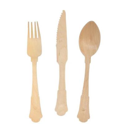 Chine Couteau Jetable En Bois Fourchette Et Cuillère Set Dégradable 20cm à vendre