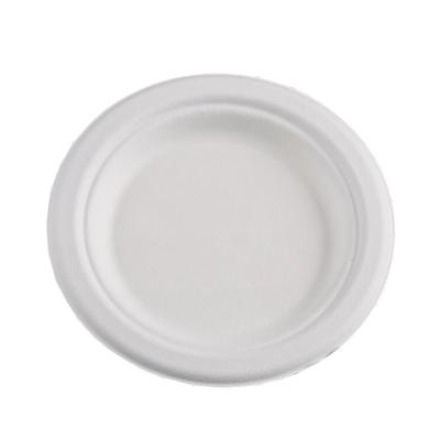 China Customized Disposable Paper Plate Round Sugarcane Pulp Paper Plate for Birthday Cake for sale