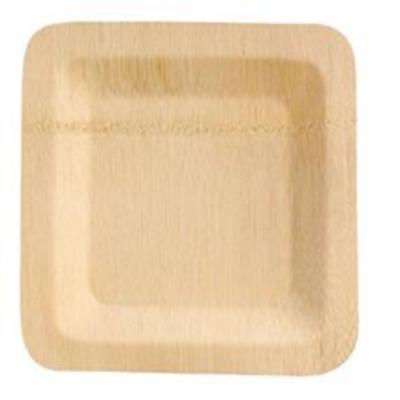 China 3.5 Inch 105 Mm Disposable Biodegradable Bamboo Plate Round Shape For Restaurants for sale