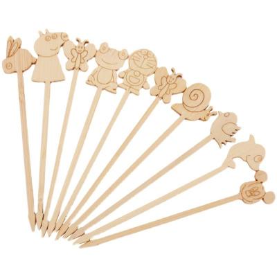 China Disposable Carton Style Bamboo Cocktail Picks Fruit Food Bamboo Picks for sale