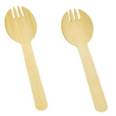 China 13cm Biodegradable Natural Bamboo Spork Small Size For Bar Hotel Kitchen for sale