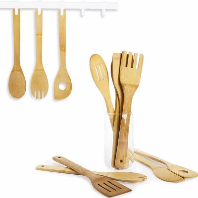 China 300mm Biodegradable Bamboo Shovel Utensils Set Practiced Tools Reusable For Home Kitchen Restaurants Hotel Food Cooking for sale