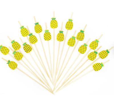 China 12cm Wegwerfcocktail-dekorative Bambusnahrung wählt Stock-Ananas-Perle aus zu verkaufen