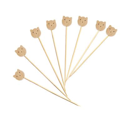 China JFB Cat Wooden Decorative Bamboo Food wählt Gabeln für Canape Frucht 100pcs/Pack aus zu verkaufen