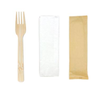 Chine Les couverts en bambou jetables biodégradables de fourchette de 17CM sortent le kit de serviette à vendre