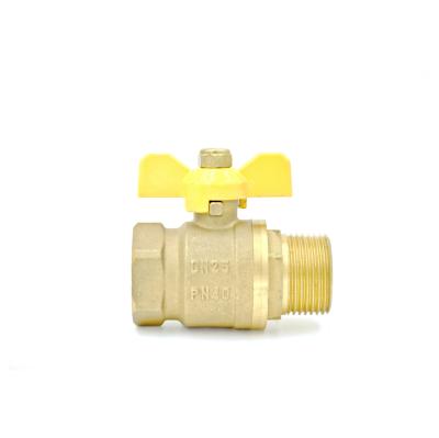 China Heating and cooling systems. Brass Water Tap Systems Runda DN25 Butterfly Handle Cw617 Copper Ball Valve For Water for sale