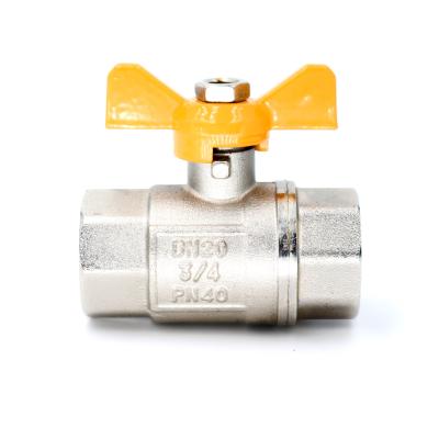 China Heating and cooling systems. Faucet Water Systems Wholesale Good Quality Customized Europe USA BSP NPT Double Thread Standard Female Brass Butterfly Ball Valve for sale