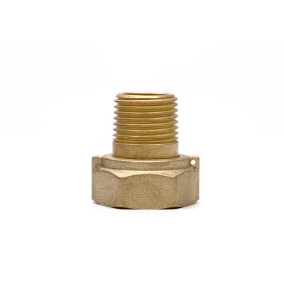 China Heating and cooling systems. Tap Water Systems Forged Brass Water Meter Connection Fittings With Hex Nut 15*35mm/45mm/55mm Support Length Customization for sale