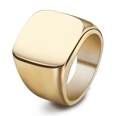 China 316L Stainless Steel Men's CLASSIC Metal Ring Blank Gold Plated Finger Ring Designs Wholesale for sale