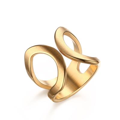 China New Arrival FASHIONABLE Chunky Stainless Steel Open Finger Rings Gold Plated Butterfly for sale