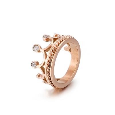 China Fashionable design CLASSIC Rose Gold Plated Crown Rings Jewelry for sale