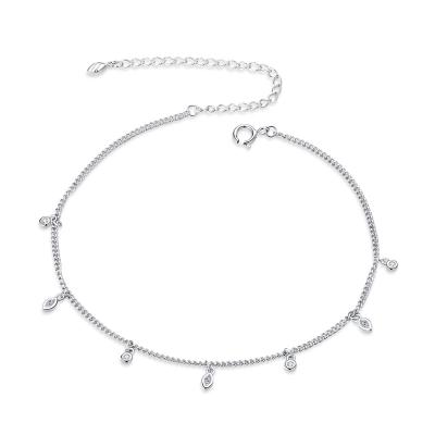 China New Fashion 925 Sterling Silver Teardrop Charm Anklet CLASSIC bracelet for sale