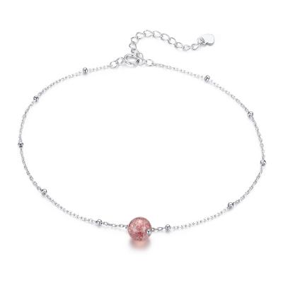 China CLASSIC Women Fashion Jewelry Adjustable Silver Plating Rose Pearl Anklet for sale