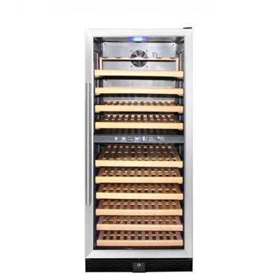 China Front Venting 110bottles Built In Stainless Steel LG Compressor Double Zone Humidity Control Wine Cooler for sale