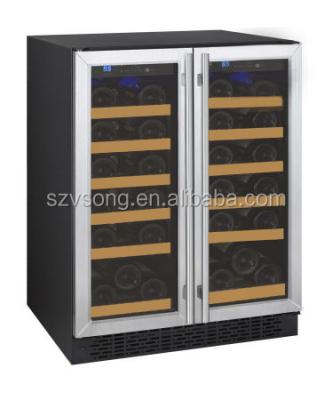 China Electric Temperature With Glass LG Compressor Two Door Wine Fridge / Wine Bottle Cooler for sale