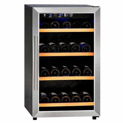 China 28bottles Temperature Electric Blue Led LG Compressor Wine Cooler for sale