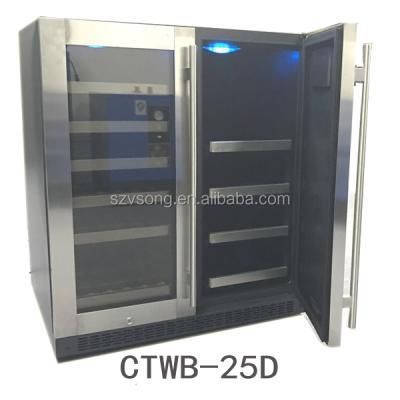 China Sensitive Built-in 30bottle LG Touch Screen Wine Beverage Cooler In Wine Fridges for sale