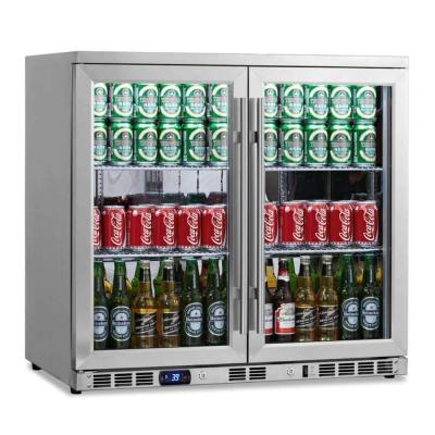 China 200L Stainless Steel Built-In Pillar Electric Portable Beer Beverage Front Vent Cooler for sale