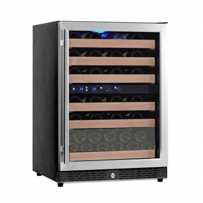 China 54bottle electric tempreture built-in wall mounted wine cabinet with fans cooling system for sale