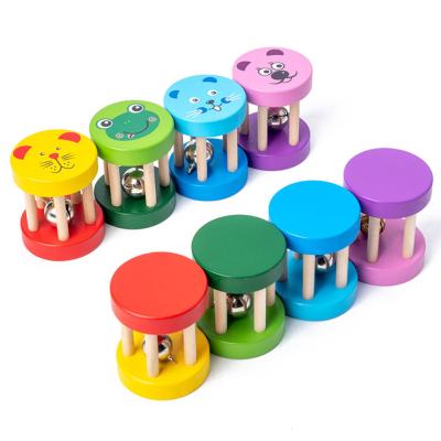 China Montessori Rattle 1.9in Wooden Musical Toys Baby Wooden Instrument Set for sale