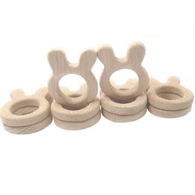 China Beech DIY Personalised Baby Teether Silicone Wooden Necklace Bracelet for sale