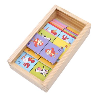 China Solitaire 4cm Domino Cube Puzzle Wooden Dominoes For Toddlers for sale