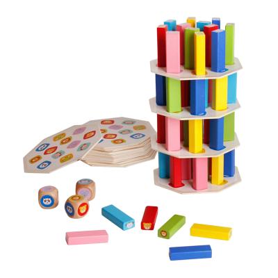 China Toren 12.5cm Automatische de Domino Houten Blokken van de Dominotrein Te koop