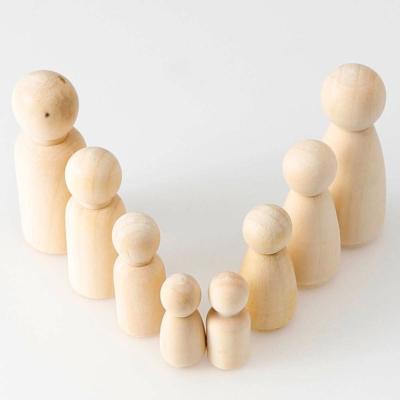 China Craft 100Pcs Wooden Peg Dolls Blank  ISO9001 Painting for sale