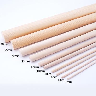 China Polished 4mm Unfinished Wood Crafts Long Round Wooden Sticks for sale