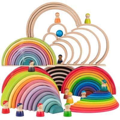 China Natuurlijke Houten de Regenboogstapelaar 35cm van 9600 PCs niet Giftige Beuk Te koop