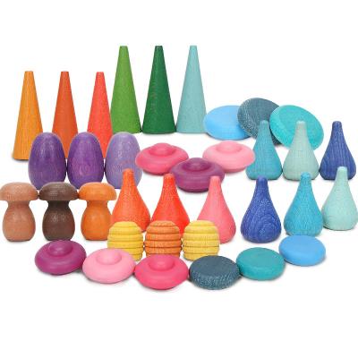 China Kegels 4cm Houten Houten de Paddestoelraadsel van de Regenboogstapelaar Te koop