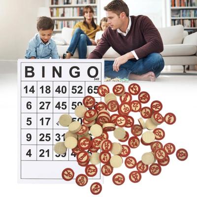 China Vintage Wooden Chess Bingo Game With 40 Bingo Number Cards DIY for sale