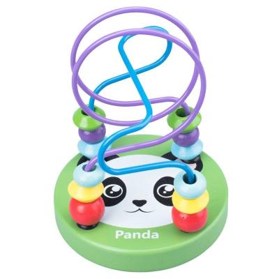 China Montessori Wooden Toys for Kid Wooden Circles Bead Wire Maze Roller Coaster Educational Wood Puzzles Baby Toys for sale