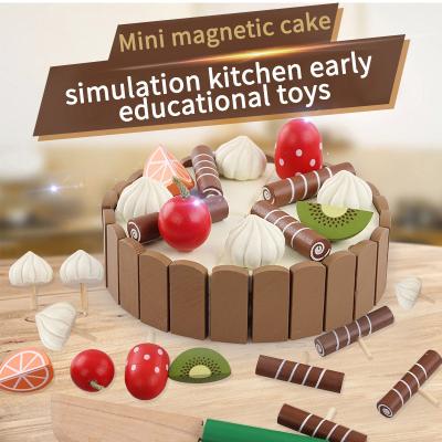 China 17PCS Simulation Wooden Mini Kitchen Set DIY Magnetic For Early Educational for sale