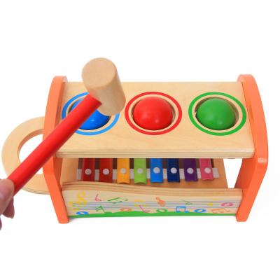 China Wooden Cartoon Rainbow Percussion Table For Children Early Education for sale