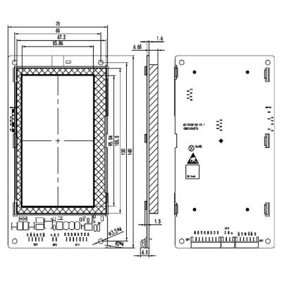 China Rechteckige TFT-LCD-Parallel-Graukode-Anzeige Intelligente Multimedia-Fotomaschine Aufzug Lift Ersatzteil TFT Disp zu verkaufen