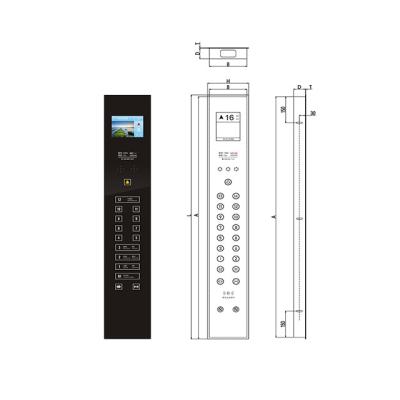 China 8 Zoll Horizontales TFT-Display Schwarzes Temperglas Aufzug Cop Lop Hop Auto-Betriebs-Panel Cop Für Aufzug zu verkaufen