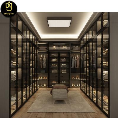 China (Other)Adjustable DG Customized Bedroom Wardrobe Set Modern Furniture Oak Wood Large Wardrobe Closet for sale