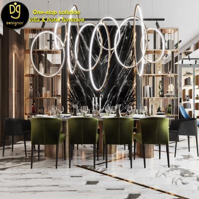 China Modern Design Dining Room Furniture Luxury Elegant Stainless Steel Leg Oval Marble Shape DG Shape Dining Table for sale