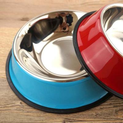 China Non- Viable Dog Bowl Stainless Steel Anti-Drop Puppy Cats Water Feeding Container For Small Medium Large Dogs for sale