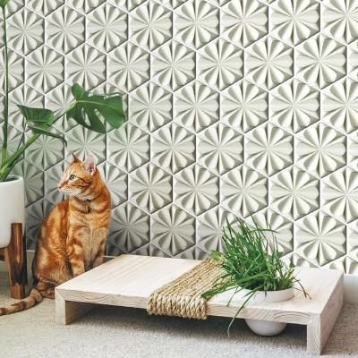 China Modern Beige Lantern Mosaic Kitchen Bathroom Wall Tiles Diamond Concave-convex Hexagon Light Luxury Parquet Slabs for sale