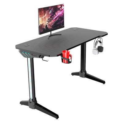 China Wholesale (Size) Foshan Gaming Desk Adjustable Gaming Table With Color RGB Led LightComputer Breathing Desk With Cup Holder for sale