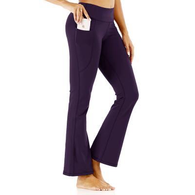 China Active Workout Bootcut Waist Sportswear Women Pants Plus Size Tops Flared Yoga Pants for sale