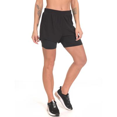 China Summer Breathable Compression Women Gym Shorts 2 In 1 Marathon Sport Tight Shorts for sale