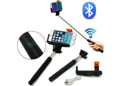 China Black steel Portable Foldable monopod selfie stick with bluetooth remote for sale