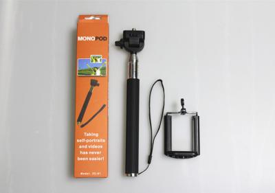 China Palillo negro Monopod de Selfie para Iphone 6, palillo de aluminio Bluetooth de Monopod Selfie en venta