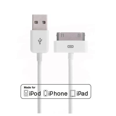 China iPad iPod 1.2M / 4 Feet USB Data Transfer Cable , USB 2.0 A type 30 Pin Data Cable for sale