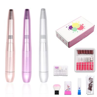 China Professional Portable Electric Nail Drill Pen Shape Manicure Pedicure Mini Nail Drill Machine Manicure Pen 16.3*3.5cm for sale