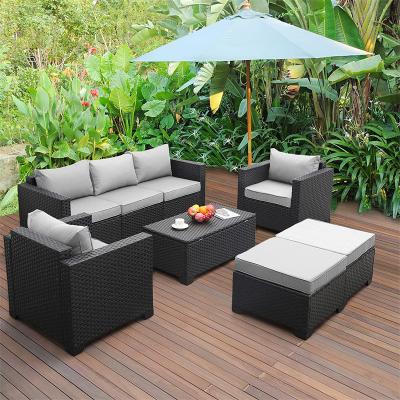 China Eco-friendly\UV Resistant\Water Proof\Weather Resistant Hot Selling Furniture Sofa Sets Garden Sofas Outdoor Patio All Weather 2022 6 Pcs for sale