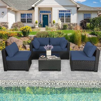 China 2022 Sectional Suite Woven Lounge Furniture Weather Resistant Hot Selling Garden Sofas Eco-Friendly\UV Resistant\Water Proof\Outdoor Rattan Patio Furniture Set for sale